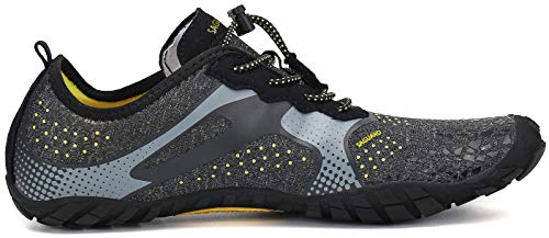 SAGUARO Hombre Mujer Minimalistas Zapatillas de Deporte Trail Running Calzado Caminar Cómodas Senderismo Ciclismo Ligeras Deportivas Andar Trekking Montaña Agua Exterior Interior(Negro, 44 EU)