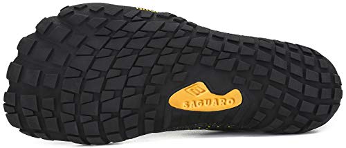 SAGUARO Hombre Mujer Minimalistas Zapatillas de Deporte Trail Running Calzado Caminar Cómodas Senderismo Ciclismo Ligeras Deportivas Andar Trekking Montaña Agua Exterior Interior(Negro, 44 EU)