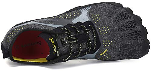 SAGUARO Hombre Mujer Minimalistas Zapatillas de Deporte Trail Running Calzado Caminar Cómodas Senderismo Ciclismo Ligeras Deportivas Andar Trekking Montaña Agua Exterior Interior(Negro, 44 EU)