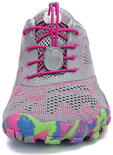 SAGUARO Mujer Zapatillas de Training Yoga Entrenamiento Gym Interior Transpirables Zapatos Correr Barefoot Resistentes Comodas Zapatos Gimnasio Asfalto Playa Agua Exterior(034 Rosa, 40 EU)