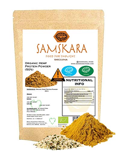 Samskara Proteína de Cañamo (50%) BIO, cultivo Ecológica origen UE, cruda - Proteina vegetal Alcalino