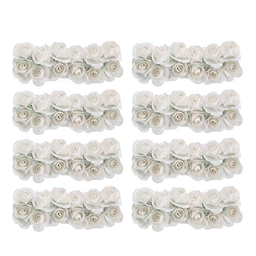 Schneespitze 288pcs Mini Papel Artificial Flores,Rosas Artificiales de Rosa para la Decoración Adecuado para Bodas, Decoración, Bricolaje Hogar Artesanía,2 Paquetes