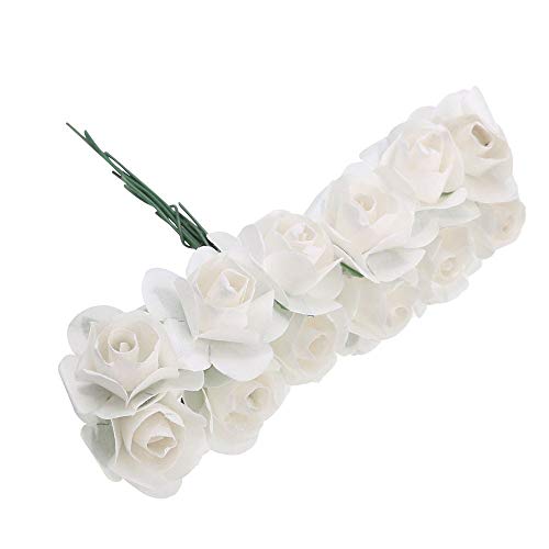 Schneespitze 288pcs Mini Papel Artificial Flores,Rosas Artificiales de Rosa para la Decoración Adecuado para Bodas, Decoración, Bricolaje Hogar Artesanía,2 Paquetes