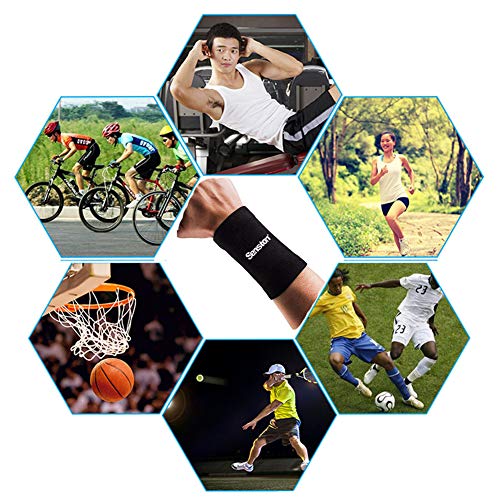 Senston Muñequeras de Compresión Deportes Banda Munequera Baloncesto Munequeras Tenis Wrist Wraps para Bádminton,Gimnasio,Ciclismo, Voleibol, Fútbol, Capacidad de absorción Ligera