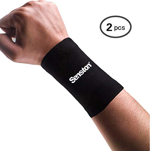 Senston Muñequeras de Compresión Deportes Banda Munequera Baloncesto Munequeras Tenis Wrist Wraps para Bádminton,Gimnasio,Ciclismo, Voleibol, Fútbol, Capacidad de absorción Ligera