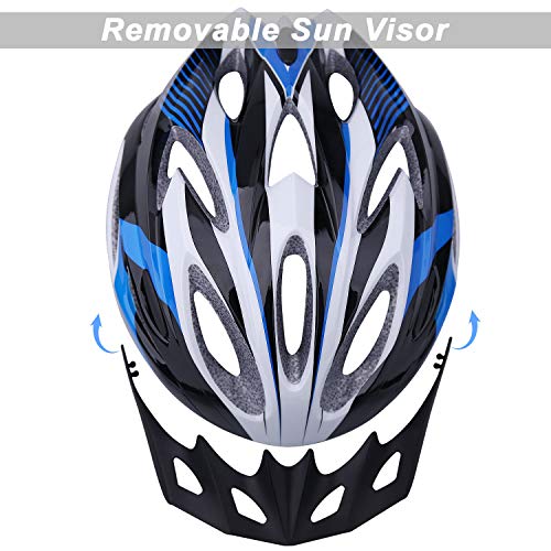 Shinmax Casco de Bicicleta Certificado CE Casco de Bicicleta para Hombre con Visera Desmontable Casco de Ciclismo Ligero Protección Seguridad Tamaño Ajustable Ciclismo Carretera Montaña Adultos