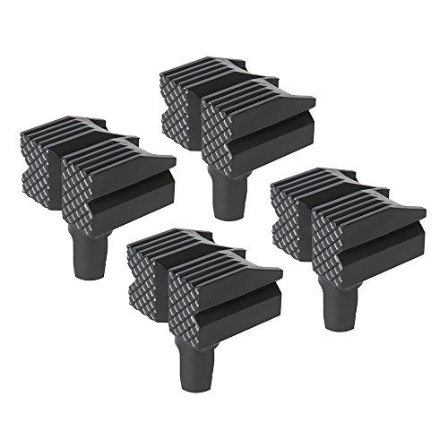 Silverline 548885 Topes de banco, Negro, 4pk, Set de 4 Piezas