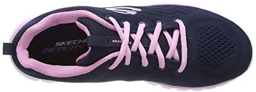 Skechers Graceful-Get Connected, Zapatillas Mujer, Multicolor (NVPK Black Mesh/Trim), 38 EU