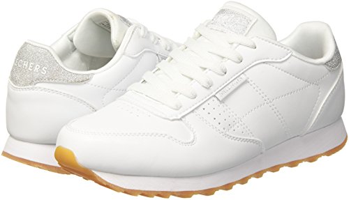 Skechers OG 85-Old School Cool, Zapatillas Mujer, Multicolor (Wht Black Duraleather/Silver Glitter Trim), 37 EU