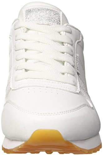 Skechers OG 85-Old School Cool, Zapatillas Mujer, Multicolor (Wht Black Duraleather/Silver Glitter Trim), 37 EU