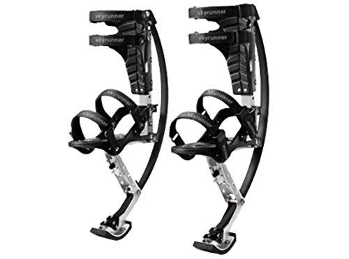 Skyrunner - Zapatos de canguro para niños y jóvenes, para saltar, zancos de primavera, Pogo para ejercicios de fitness (negro, rango de carga: 30-50 kg)