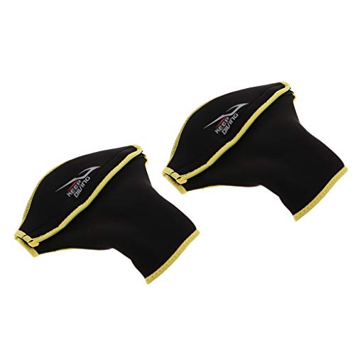 SM SunniMix 1 Par De Neopreno Kayak Remo Remo Rafting Guantes De Mano Dedo Protector De Palma - Oro Negro