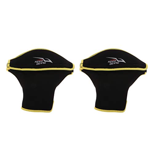 SM SunniMix 1 Par De Neopreno Kayak Remo Remo Rafting Guantes De Mano Dedo Protector De Palma - Oro Negro