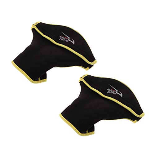 SM SunniMix 1 Par De Neopreno Kayak Remo Remo Rafting Guantes De Mano Dedo Protector De Palma - Oro Negro