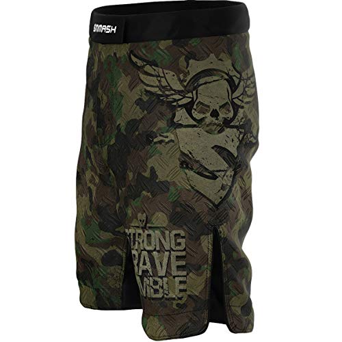 SMMASH Combat 3.0 Deporte Profesionalmente Pantalones Cortos MMA para Hombre, Shorts MMA, BJJ, Grappling, Krav Maga, Material Transpirable y Antibacteriano, (L)