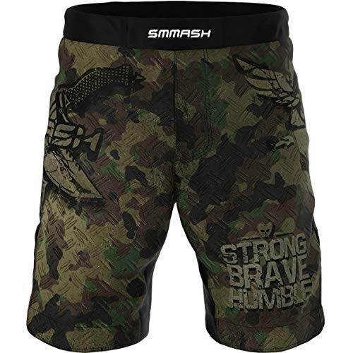 SMMASH Combat 3.0 Deporte Profesionalmente Pantalones Cortos MMA para Hombre, Shorts MMA, BJJ, Grappling, Krav Maga, Material Transpirable y Antibacteriano, (L)