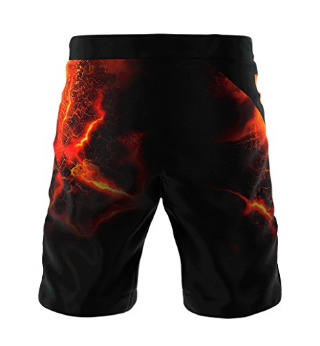 SMMASH Diablo Deporte Profesionalmente Pantalones Cortos MMA para Hombre, Shorts MMA, BJJ, Grappling, Krav Maga, Material Transpirable y Antibacteriano, (M)