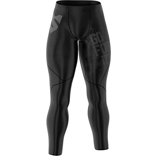 SMMASH Invisible Deportivo Largo Leggins Hombre, Pantalones Largo Deporte Dombre por un Gimnasio de Yoga Corrientes, Material Transpirable y Antibacteriano, Fabricada en la UE (L)