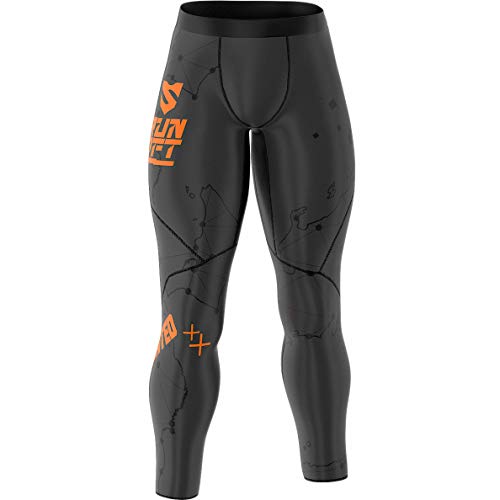 SMMASH Rundefeated Deportivo Largo Leggins Hombre, Pantalones Largo Deporte Dombre por un Gimnasio de Yoga Corrientes, Material Transpirable y Antibacteriano, Fabricada en la UE (L)