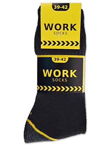 sockenkauf24 10 o 20 Pares Calcetines de trabajo Hombre WORK (43-46, 10 Pares | Negro)