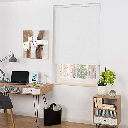 Sol Royal - Estores Enrollable Sol Reflect K24-60x175 cm - Persiana 100% oscurecente con rieles de guía - Blanco