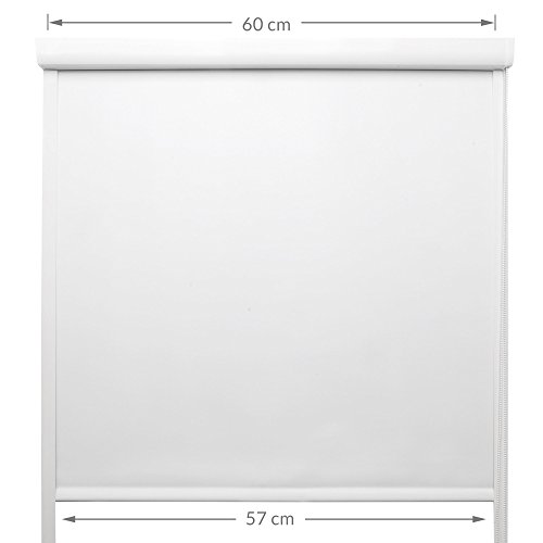 Sol Royal - Estores Enrollable Sol Reflect K24-60x175 cm - Persiana 100% oscurecente con rieles de guía - Blanco