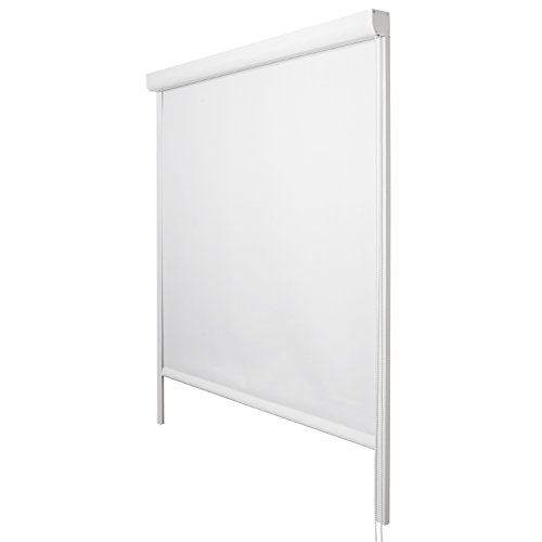 Sol Royal - Estores Enrollable Sol Reflect K24-60x175 cm - Persiana 100% oscurecente con rieles de guía - Blanco