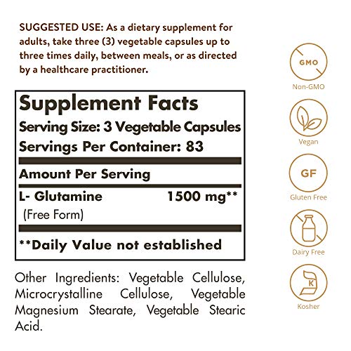 Solgar L-Glutamina de 500 mg - Envase de 250 Cápsulas