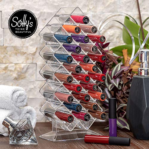 Solly´s Sarah - Organizador de Maquillaje para Barras de Labios, Acrílico, Transparente