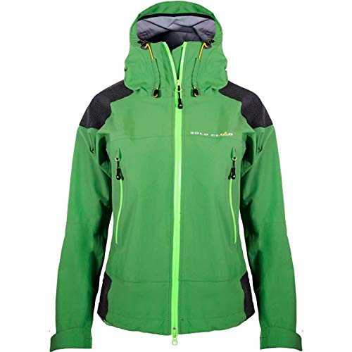 Solo Climb Chaqueta Spartan 3.0 de Mujer, Impermeable y Cortaviento para Alpinismo, Escalada, esquí, Snowboard y montaña. Textrem ePTFE. (Verde, M)