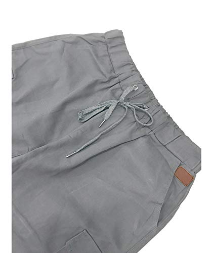 SOMTHRON Hombre Cinturón de Cintura elástico Pantalones de chándal de algodón Largo Jogging Pantalones de Carga Deportiva de Talla Grande Pantalones Cortos con Bolsillos Pantalones (GY-M)