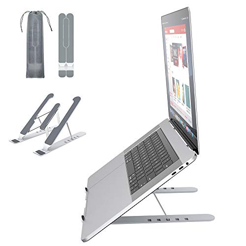 Soporte Portátil Mesa 6 Ángulos Ajustables, Plástico ABS+silicona+aleación de aluminio, Soporte Ordenador Ventilado Plegable, Laptop Stand, Ligero Soporte Mesa para Macbook DELL XPS, HP, PC 10-15.6"