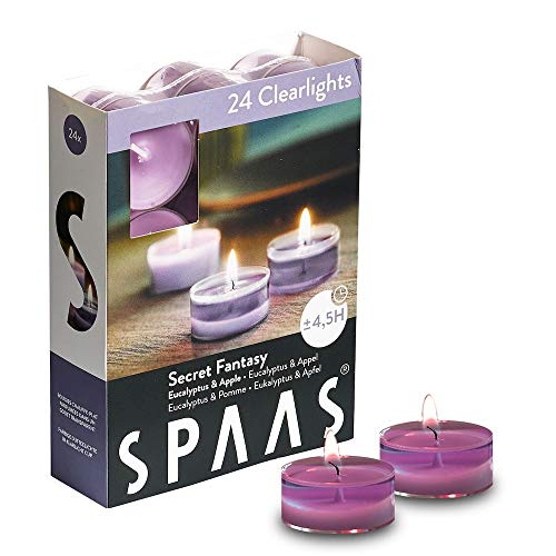 Spaas 24 velas aromáticas en vaso transparente, 4,5 horas, Secret Fantasy