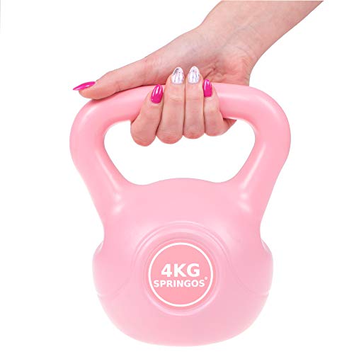 SPRINGOS Pesa rusa Pesa rusa Pesas Pesas Pesas para Mujeres Levantamiento de Pesas Equipo Deportivo Fitness Entrenamiento Pesas Ejercicio Pesas Musculaciones Entrenamiento de Fuerza (Rosa 4kg)