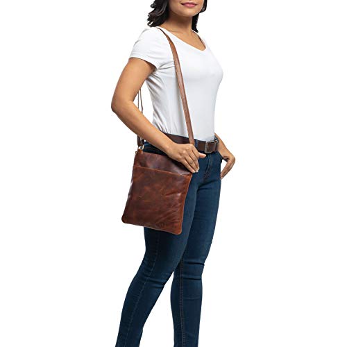 STILORD 'Alicia' Bolsos de Cuero para Mujer Pequeño Bolso Bandolera o de Hombro para Salir Fiesta Diario Viaje Estilo Vintage de Piel Auténtica, Color:Mocca - marrón Oscuro