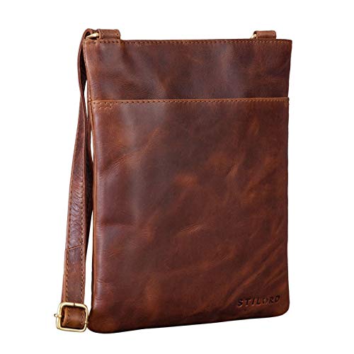 STILORD 'Alicia' Bolsos de Cuero para Mujer Pequeño Bolso Bandolera o de Hombro para Salir Fiesta Diario Viaje Estilo Vintage de Piel Auténtica, Color:Mocca - marrón Oscuro