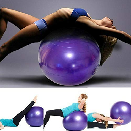 SturdyFoot - Pelota de Ejercicio antiexplosión y Extra Gruesa, Bola Suiza con Bomba, Bola de Nacimiento para Yoga, Pilates, Fitness, Embarazo y Trabajo, Color Azul, tamaño 85 cm