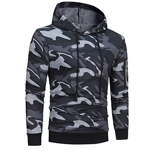 Sudaderas con Capucha para Hombre Camuflaje Jersey Ciclismo Suéter Manga Larga Hombre Ropa de Deporte Hoodie Chándal con Cordón Hombre riou