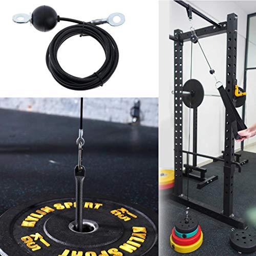 SunniMix Cable de Repuesto de Fitness para Equipos de Gimnasio en casa Cable de polea de Lata Accesorios de máquina Cable Ajustable Accesorios de Bricolaje - Fijo 2M