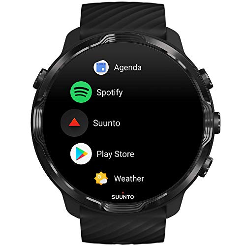 Suunto 7, Smartwatch para deporte y fitness, Unisex, Negro, Acero/Poliamida, Correa de silicona, Pantalla táctil, Gorilla Glass, SS050378000​