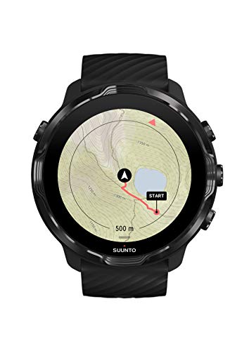 Suunto 7, Smartwatch para deporte y fitness, Unisex, Negro, Acero/Poliamida, Correa de silicona, Pantalla táctil, Gorilla Glass, SS050378000​