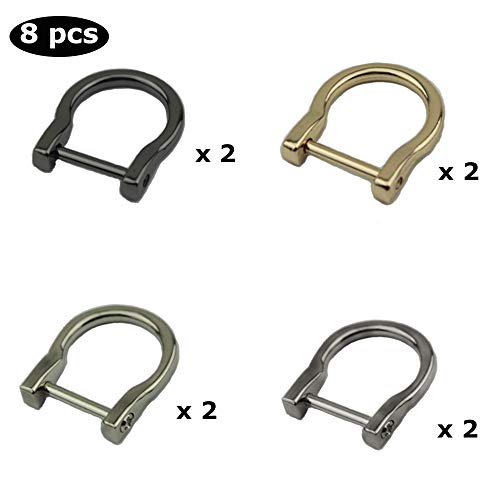 Sweieoni Anillos D Metálicos Anillas para Bolsos 8 Piezas Anillos D Desmontable para Bolso Mochila y Accesorios de Ropa,Cierre Correas,Mascota Cuellos