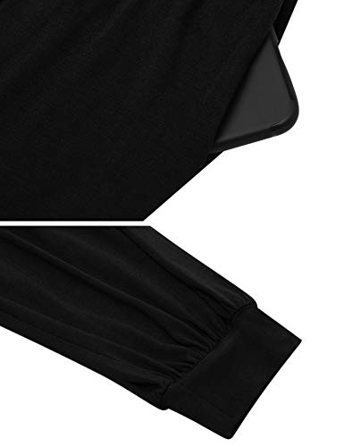 Sykooria Pantalones de Yoga para Mujer de Algodón Modal Pantalones Deportivos Harem Mujer de Anchos Sueltos de Cintura Alta Pilates Baile