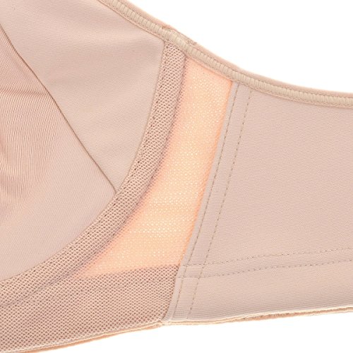 SYROKAN - Sujetador Deportivo con Aros Espalda Deportiva Sin Relleno para Mujer Beige 95D