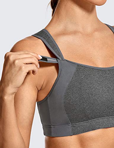 SYROKAN - Sujetador Deportivo de Alto Impacto para Mujer Gris ES:95C (EU 80C)