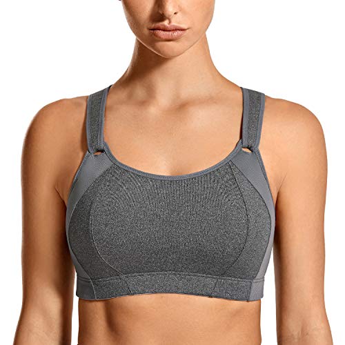 SYROKAN - Sujetador Deportivo de Alto Impacto para Mujer Gris ES:95C (EU 80C)