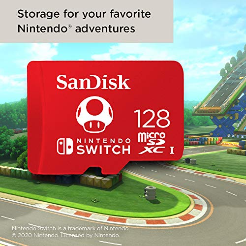 Tarjeta SanDisk microSDXC UHS-I para Nintendo Switch 128GB, Producto con Licencia de Nintendo