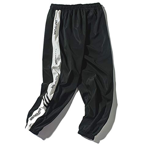 Tasty Life Pantalones De Chándal De Hip-Hop Unisex, Pantalones De Jogging Deportivos Casuales para Hombres, Ropa De Calle Urbana para Adolescentes Y Niños Pequeños, Elegantes Pantalone(L,Black)