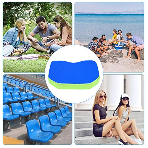 Tbest Cojín de Asiento de Kayak cómodo Espesar Soft Canoe Cojín de Asiento de Barco de Pesca con ventosas para Kayak Pesca Camping 3 Colores (Azul)