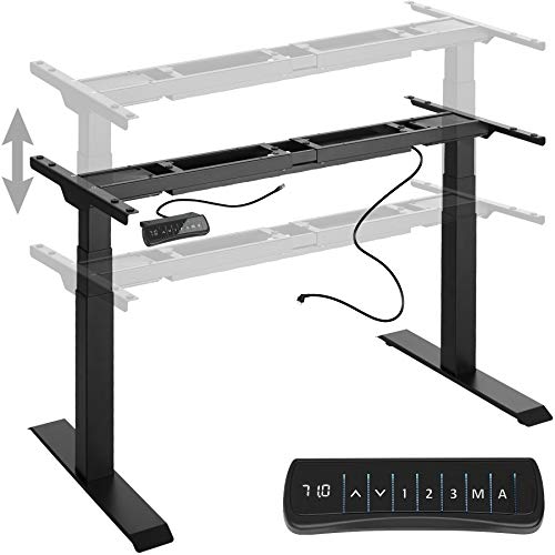 TecTake 800664 - Estructura para Mesa, Eléctrica y Regulable en Altura, Extensible, de Acero Resistene (Negro | No. 402997)